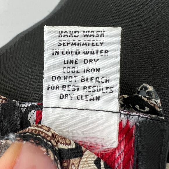 VTG Quo-Silk Brown Brown Diamond Geometric Short Sleeve Blouse Top Vintage M - Picture 7 of 7